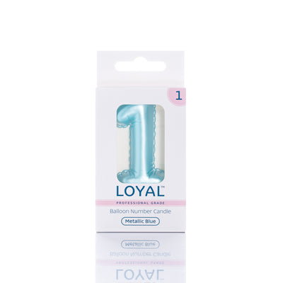Number Candle Balloon Metallic Blue