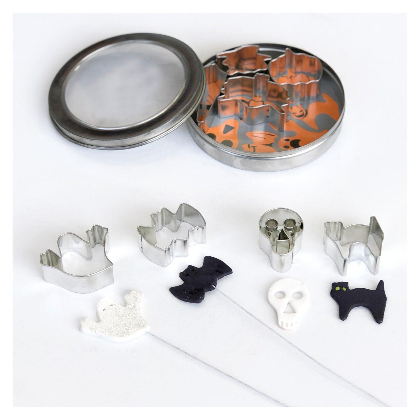Tin Plate Ghost + Witches Cutter Set (8pc)