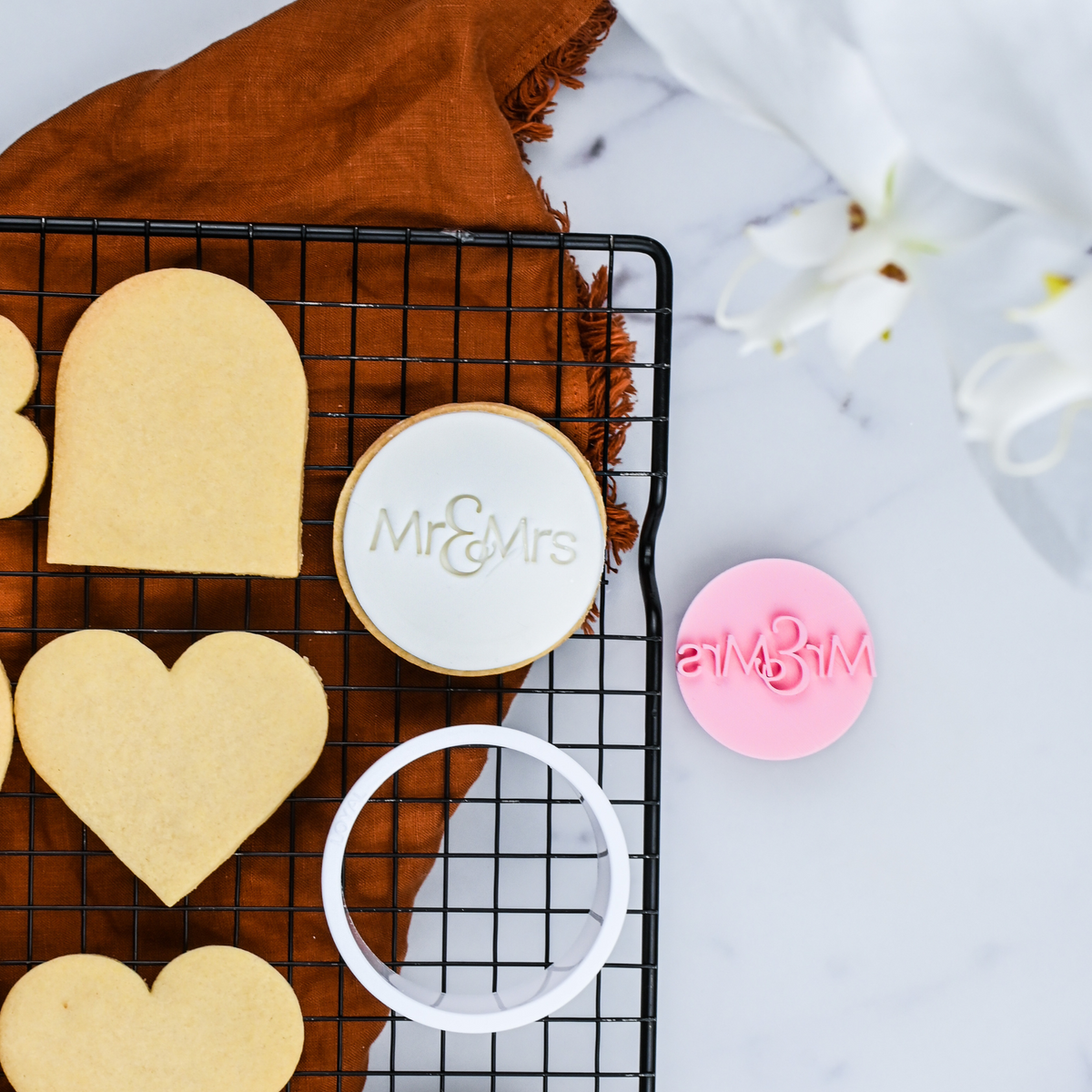 Cookie Embosser Stamp Mr & Mrs