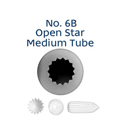Piping Tip No. 6B OPEN STAR MED/LGE S/S