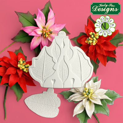 Poinsettia Mould + Veiner Silicone Mould