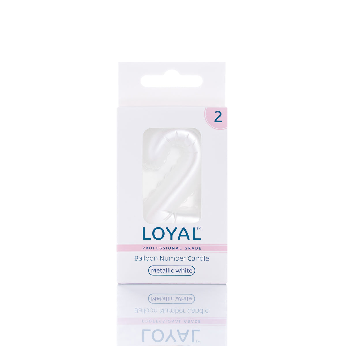 Number Candle Balloon Metallic White
