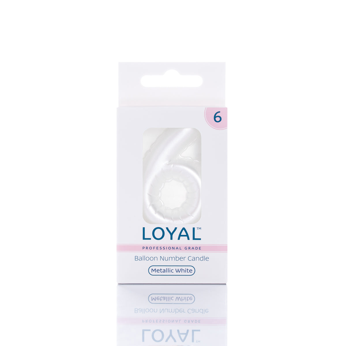 Number Candle Balloon Metallic White