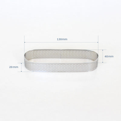 Perforated Tart Ring Oval (130x40mm)