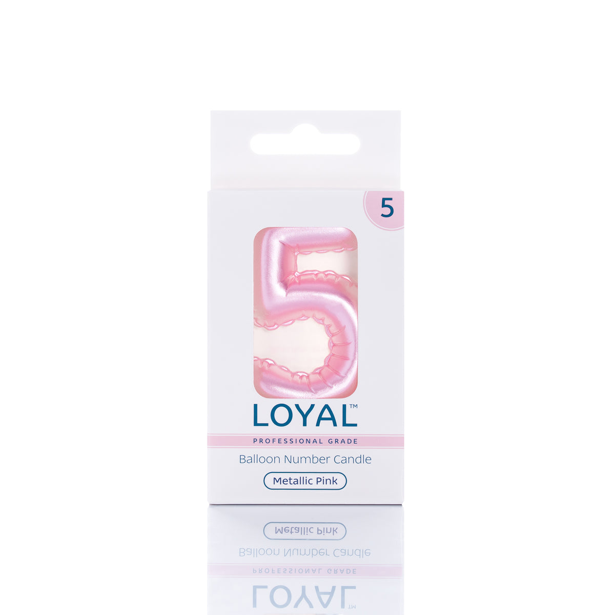 Number Candle Balloon Metallic Pink
