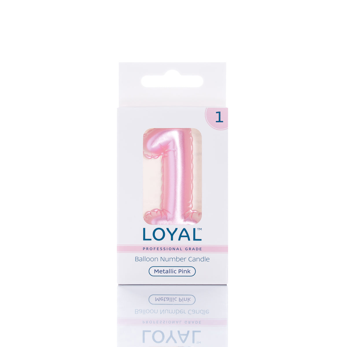 Number Candle Balloon Metallic Pink