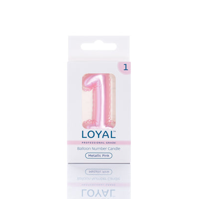 Number Candle Balloon Metallic Pink