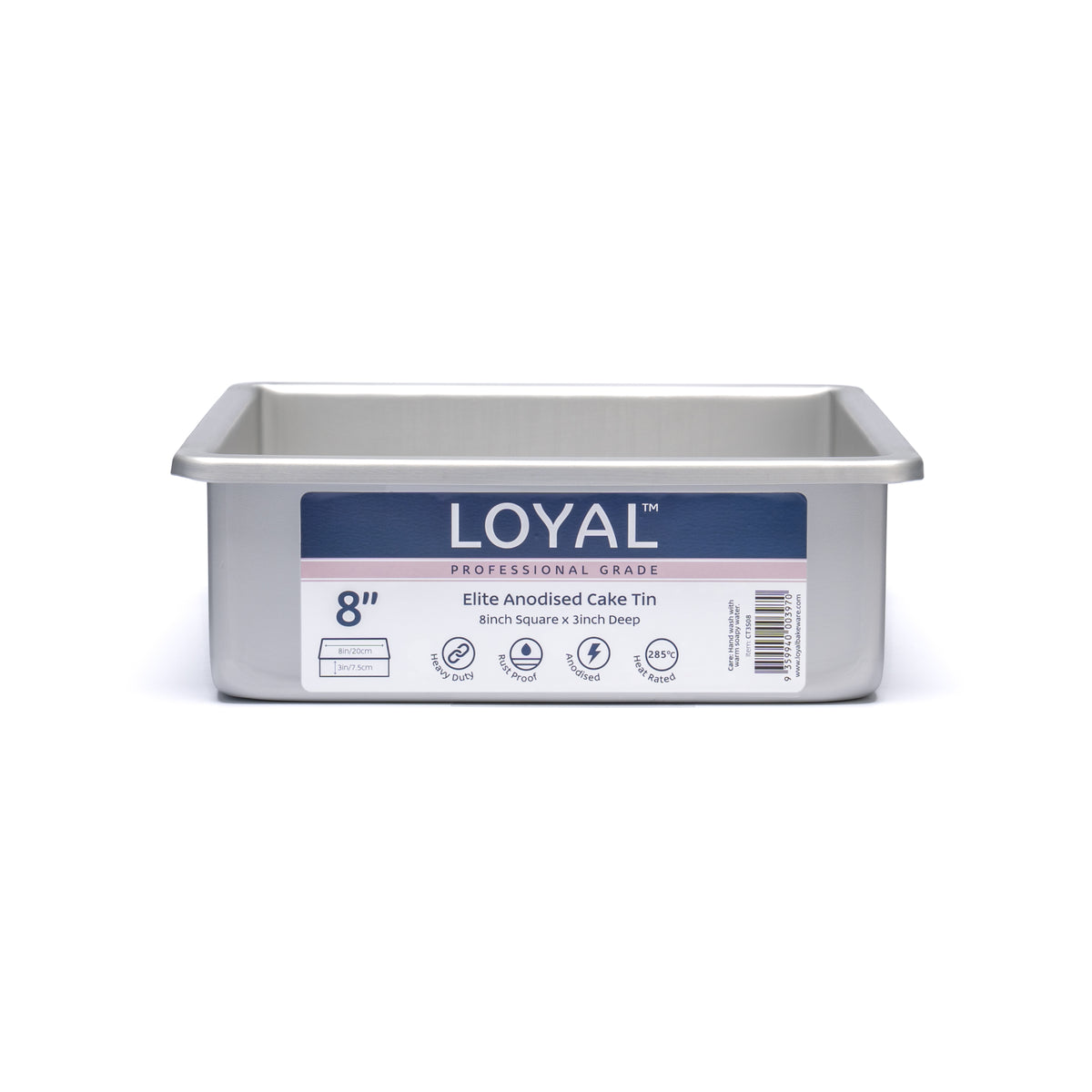LOYAL Elite Anodised Cake Tin Square 3" Deep