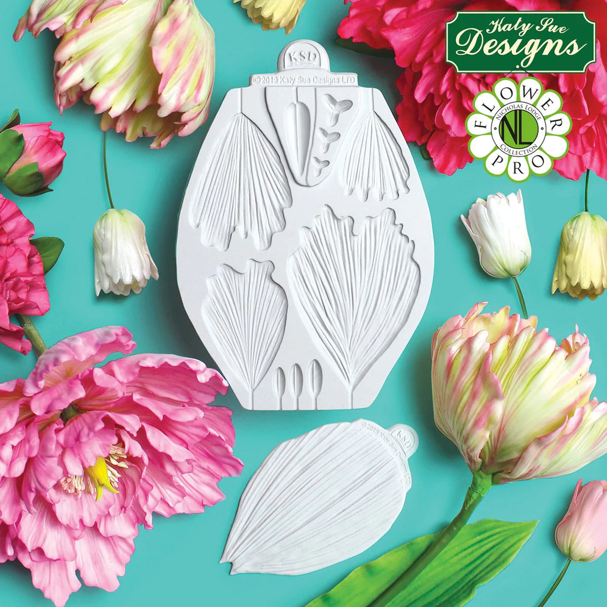 Peony Tulip Silicone Mould + Veiner
