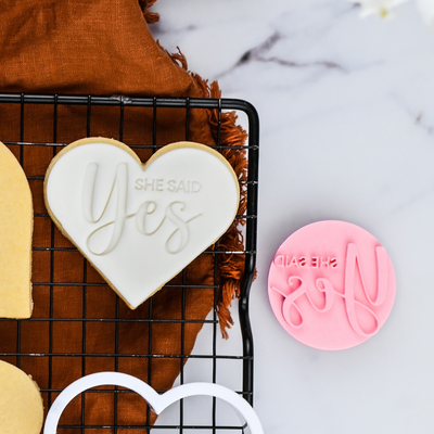 Cookie Embosser Stamp She Said Yes