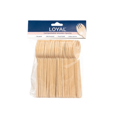Compostable Wooden Sporks (50pc)