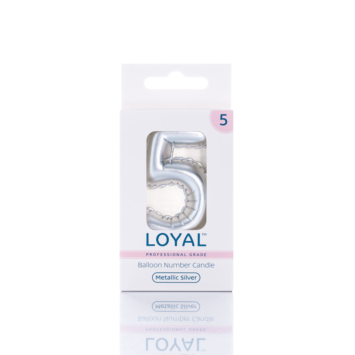 Number Candle Balloon Metallic Silver