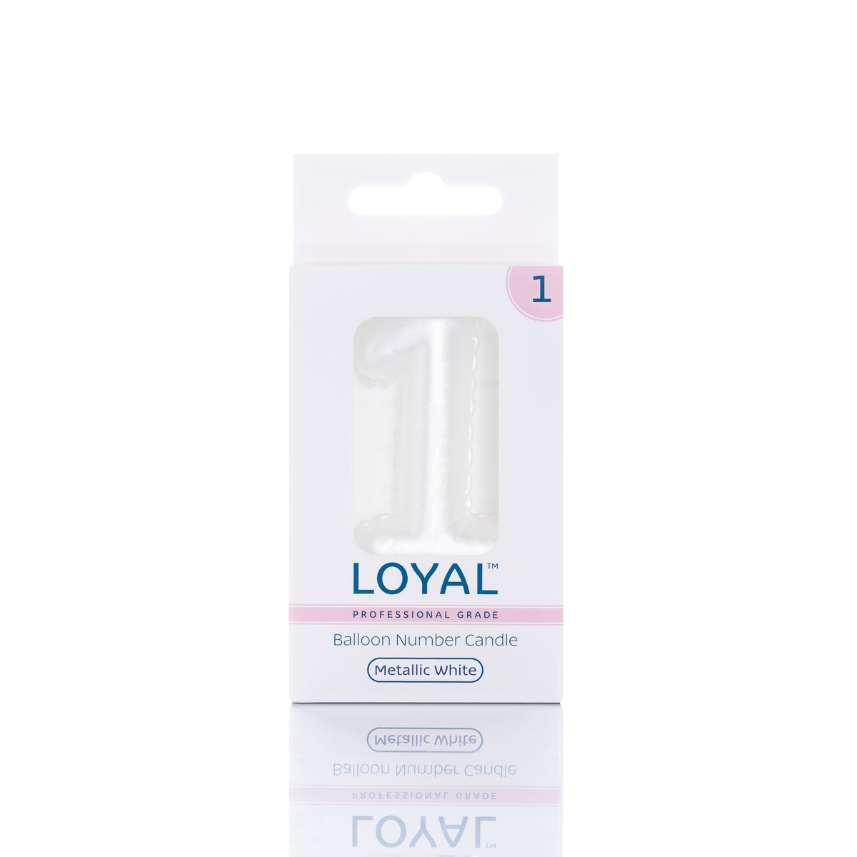 Number Candle Balloon Metallic White
