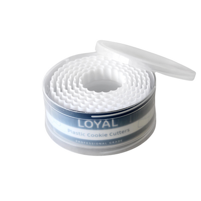 Plastic Plain + Scalloped Round Cutter Set (6pc)
