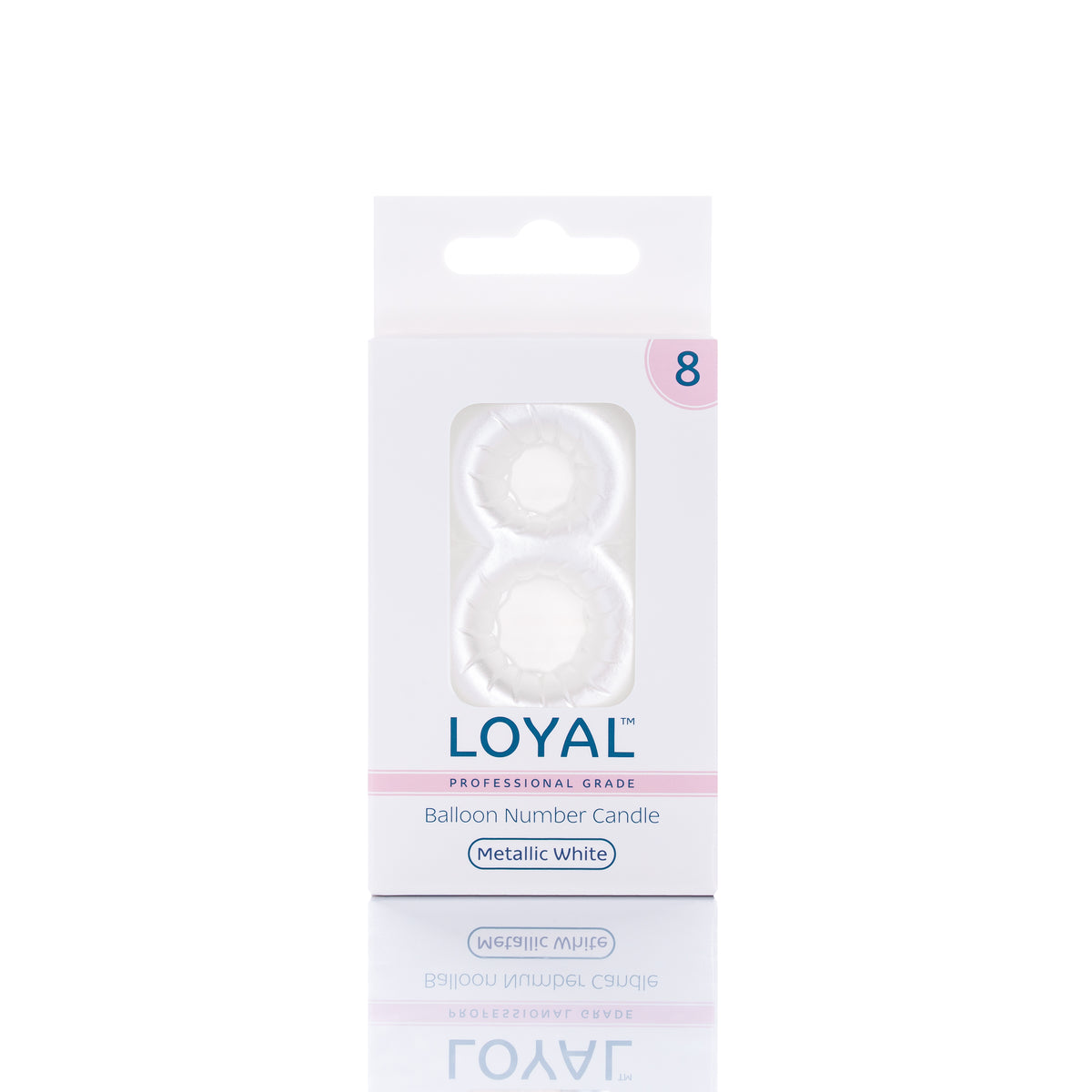 Number Candle Balloon Metallic White