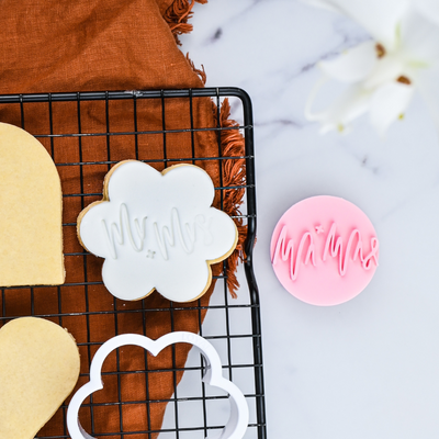 Cookie Embosser Stamp Mr + Mrs