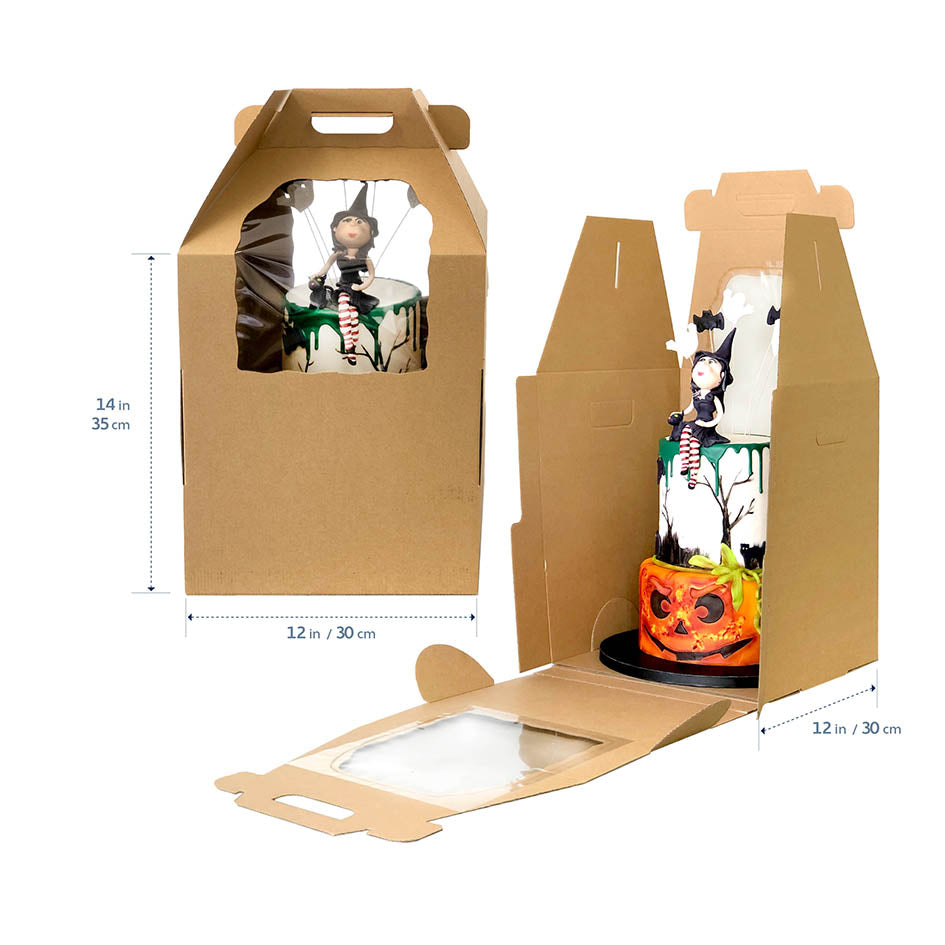 Cake Carry Box Tall Heavy Duty + Handle (12x12x14")