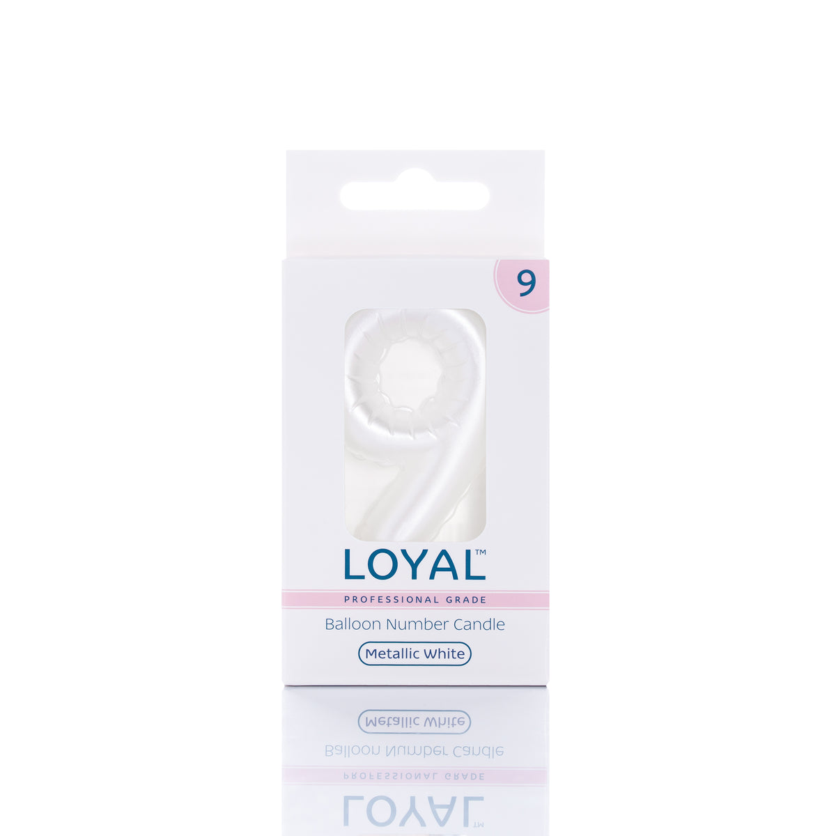 Number Candle Balloon Metallic White
