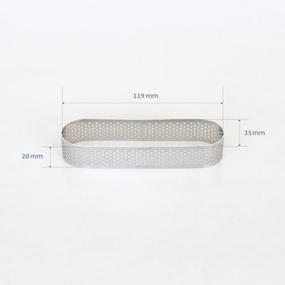 Perforated Tart Ring Oval (119x35mm)