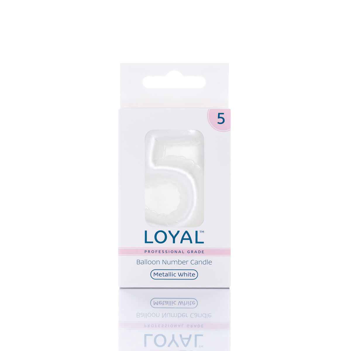 Number Candle Balloon Metallic White