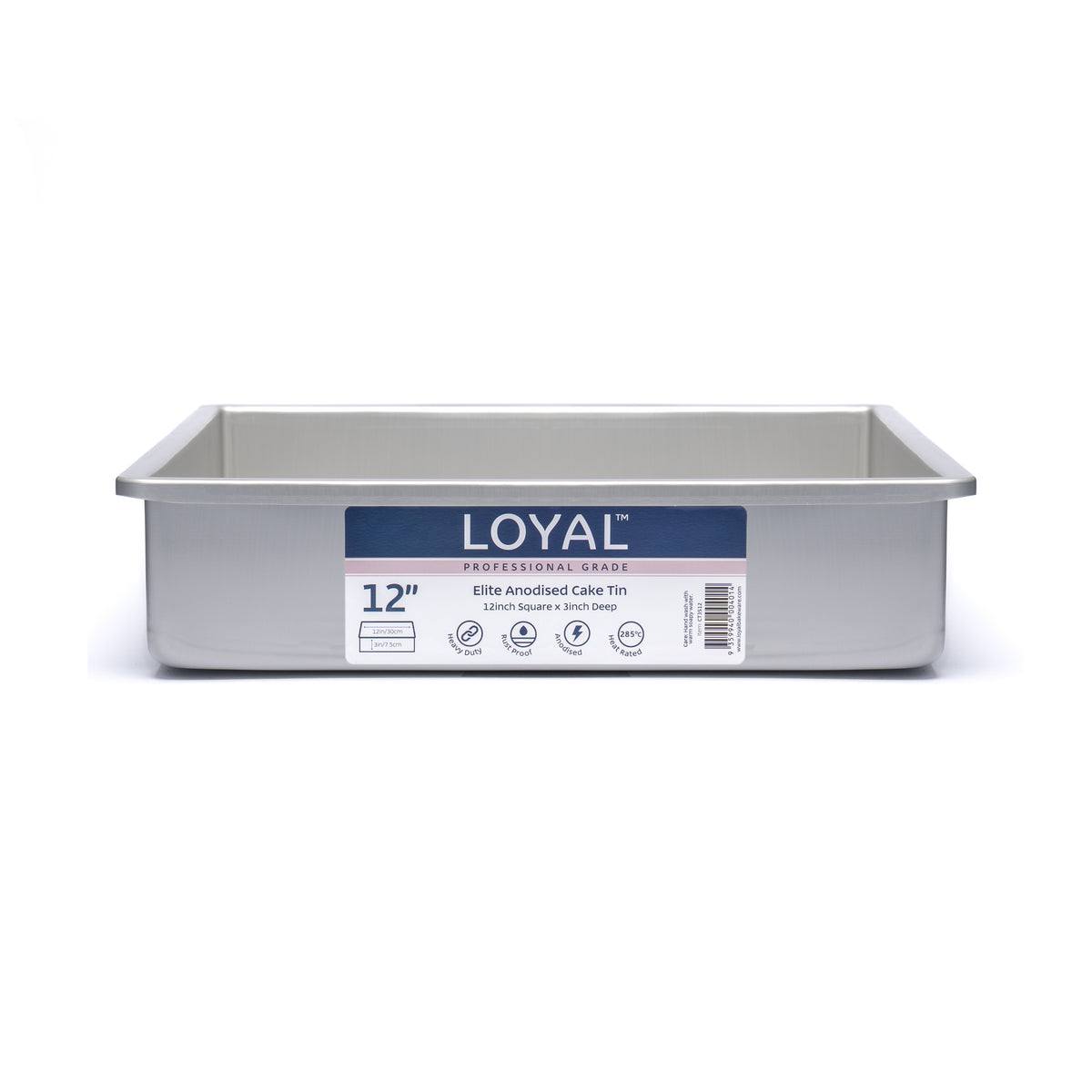 LOYAL Elite Anodised Cake Tin Square 3" Deep