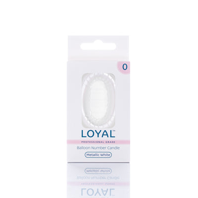 Number Candle Balloon Metallic White