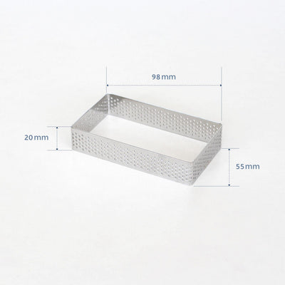 Perforated Tart Ring Rectangle (98x55mm)