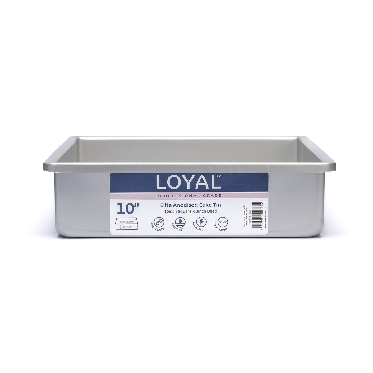 LOYAL Elite Anodised Cake Tin Square 3" Deep