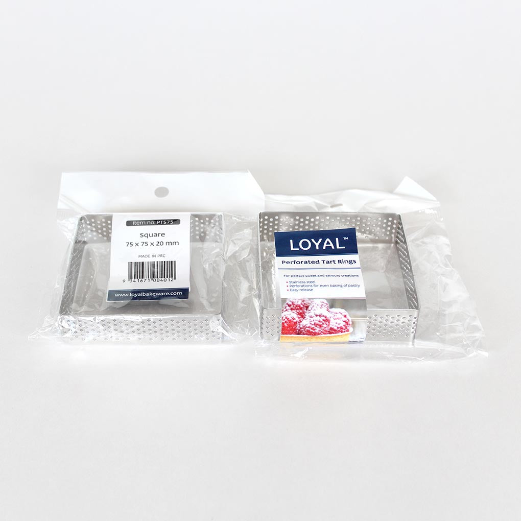Perforated Tart Ring Square (75mm)