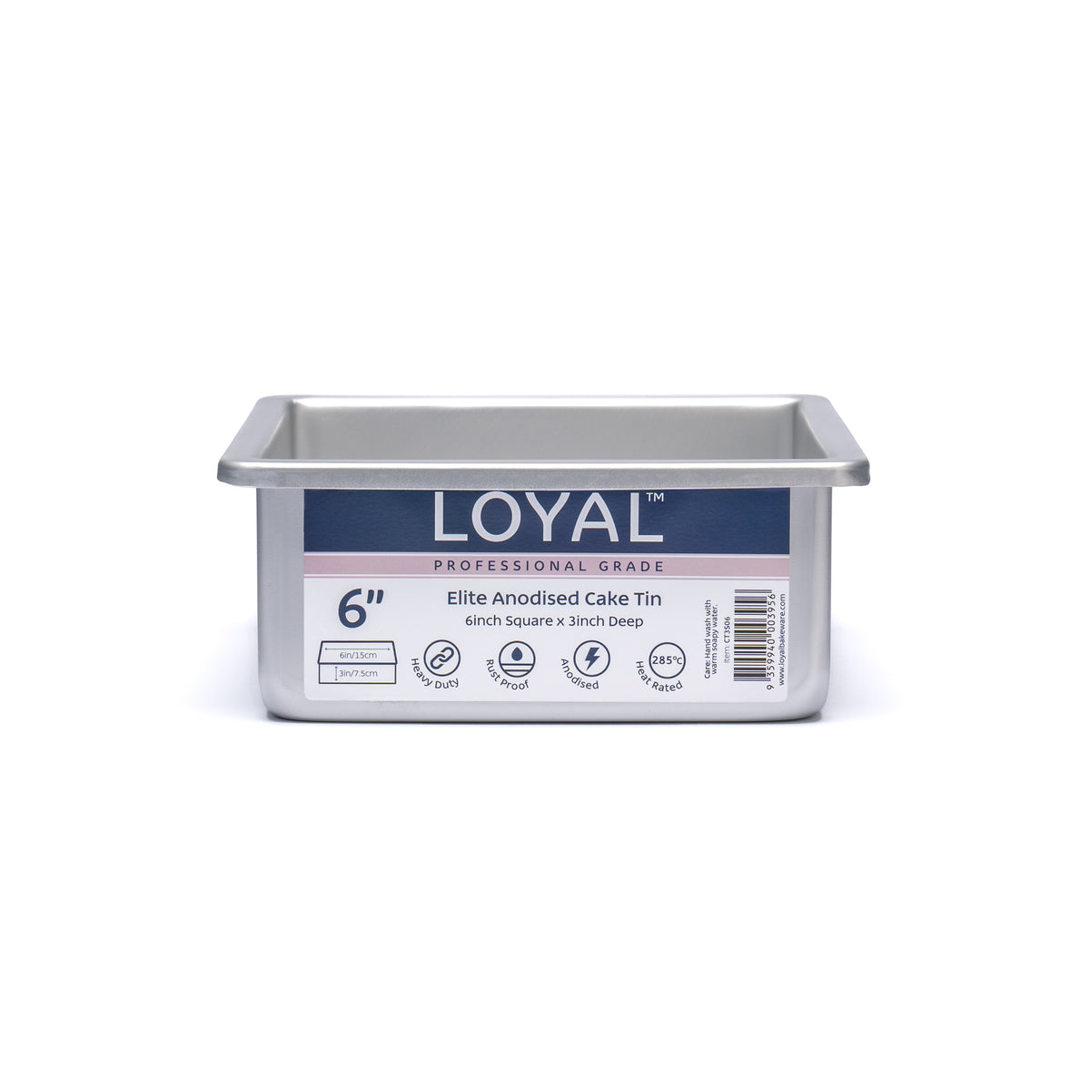 LOYAL Elite Anodised Cake Tin Square 3" Deep