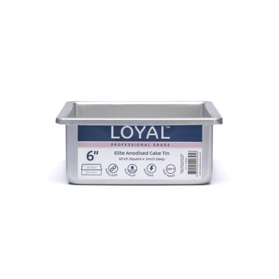 LOYAL Elite Anodised Cake Tin Square 3" Deep