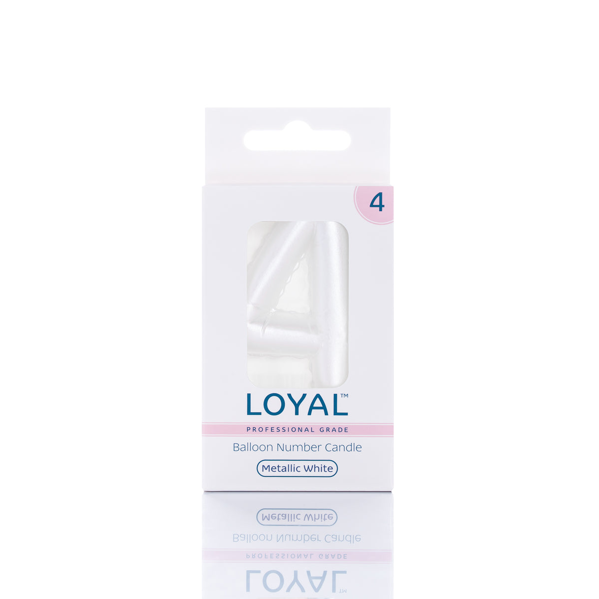 Number Candle Balloon Metallic White