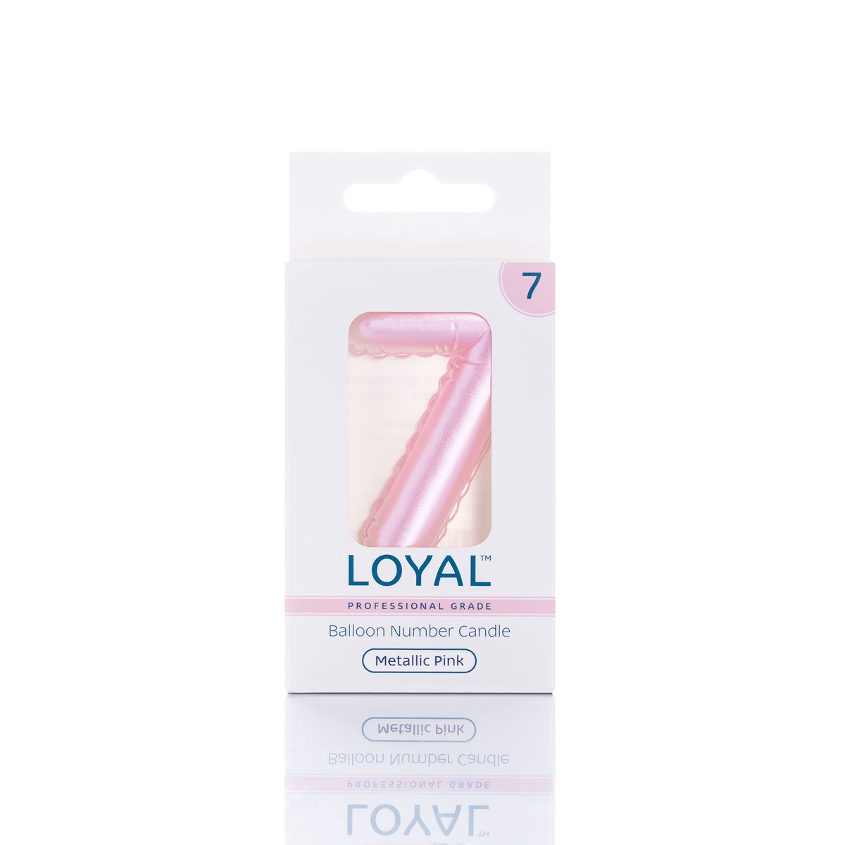 Number Candle Balloon Metallic Pink