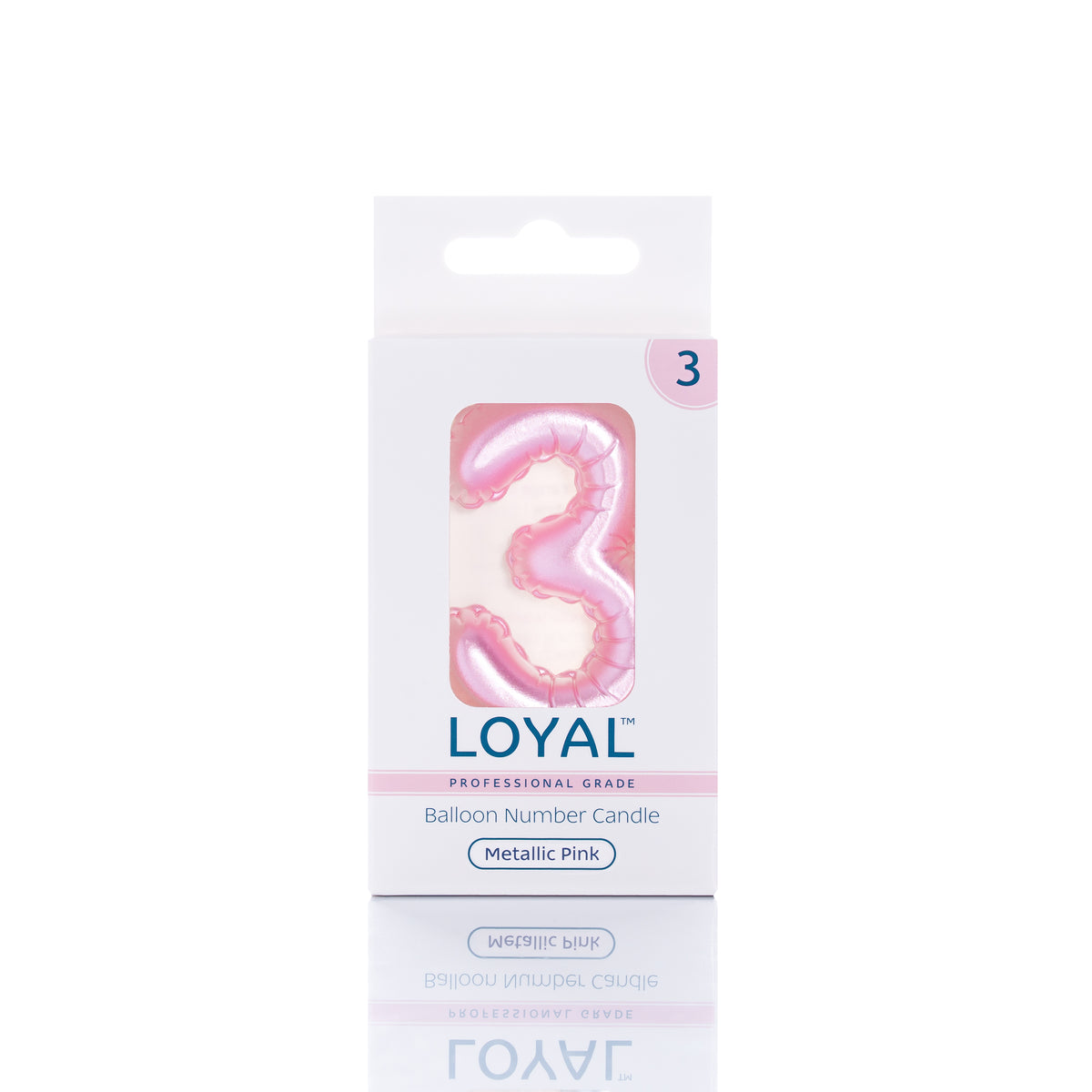 Number Candle Balloon Metallic Pink