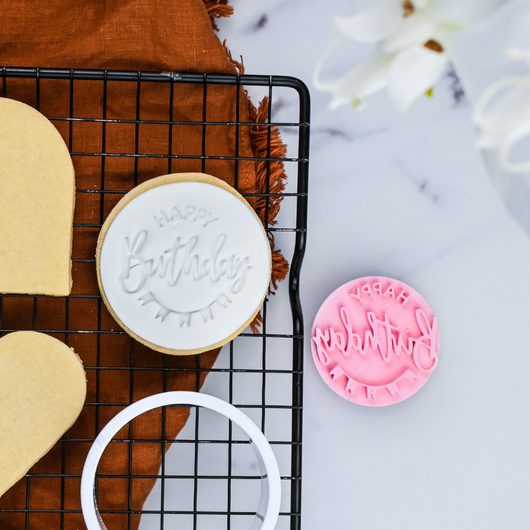 Cookie Embosser Stamp Happy Birthday
