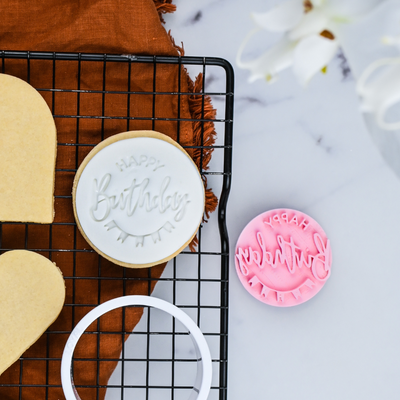 Cookie Embosser Stamp Happy Birthday