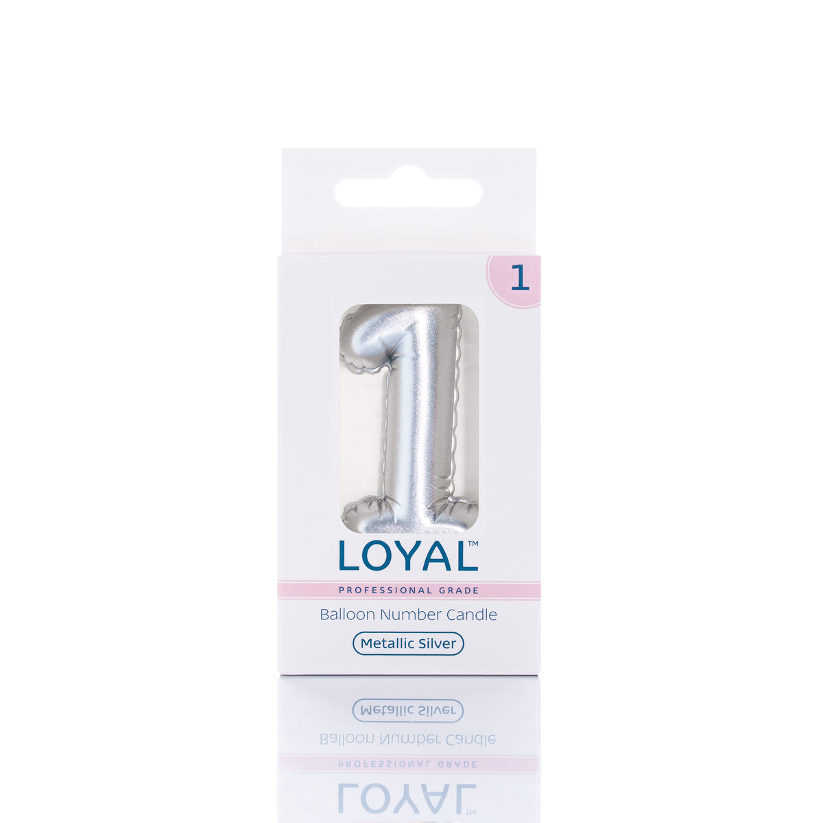 Number Candle Balloon Metallic Silver