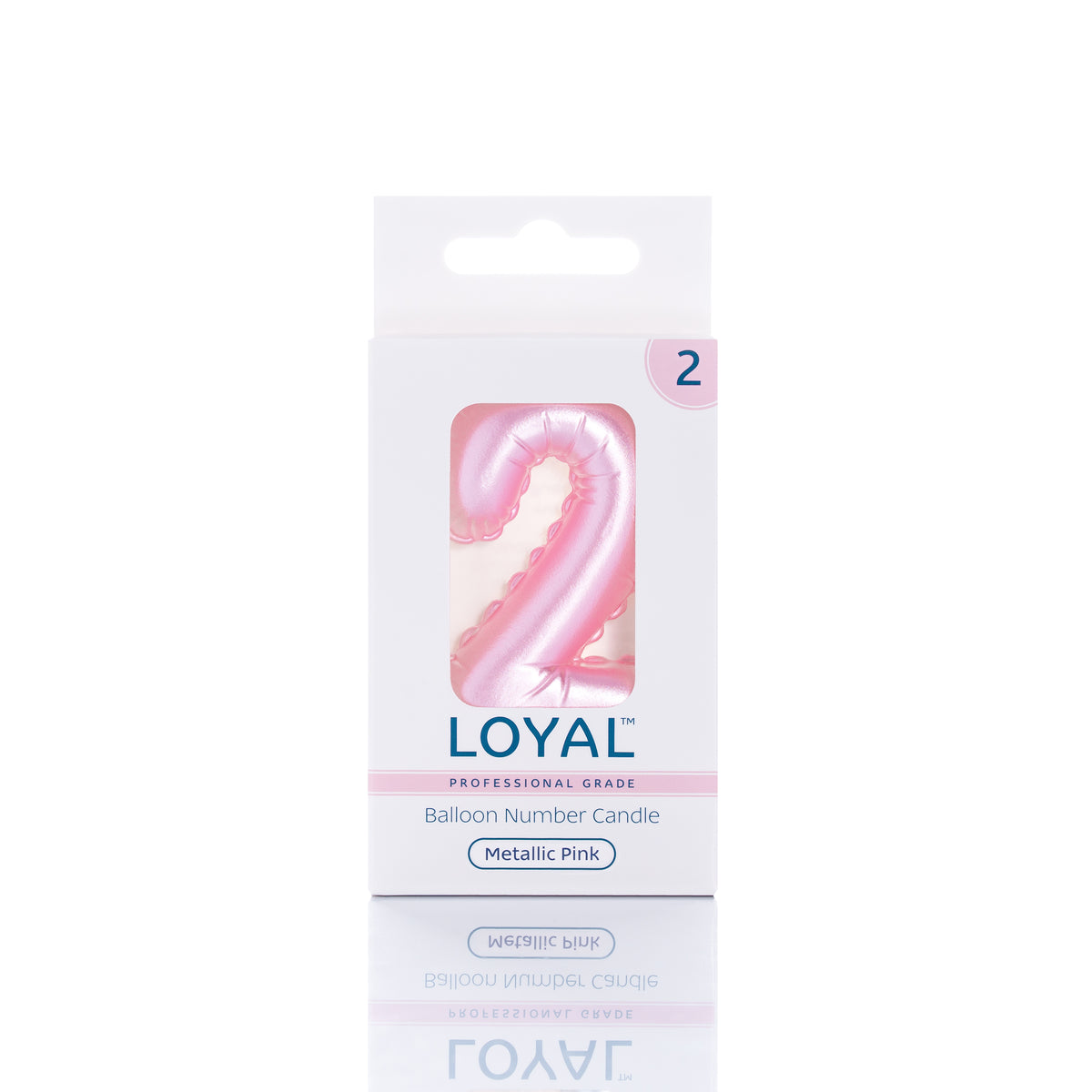 Number Candle Balloon Metallic Pink