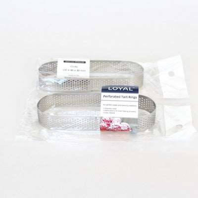 Perforated Tart Ring Oval (130x40mm)